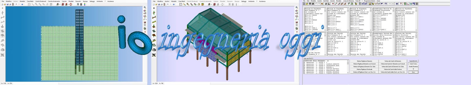 Schermate dei software di calcolo strutturale Ingegneria Oggi